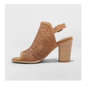 Universal Thread Womens Cognac/Milliana Cut-Out Slingback Pumps, Block Heel Sz 6